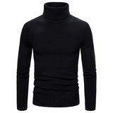 Autumn and Winter Men's Turtleneck Sweater Korean Version Casual All-match Knitted Bottoming Shirt MartLion black M (55-65KG) 