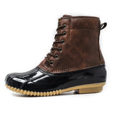Winter Women Snow Boots PU Leather Hiking Shoes Thick Plush Super Warm Anti-Slip Sports Casual MartLion Brown 42