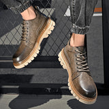 Leather Men Boots Cow Leather Upper Durable Sole Lace up Winter Boots Leisure Outdoor Shoes For Man MartLion