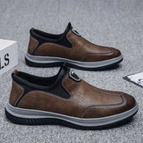 Men Shoes Men Leather  Sewing Shoes Men's Casual Leather Shoes  Platform Loafers for Men MartLion   