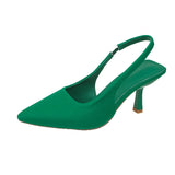 Ladies High Heels Summer Pointed Toe Stiletto Women's Shoes Outdoor Pumps Party Dress Green Sandals MartLion Green 36 