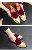 British Style Glitter Leather Men's Dress Shoes Loafers Slip-on Ponited Party MartLion   
