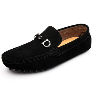Suede Leather Loafers Casual Slip On Shoes Men's Hombre Slip-ons Loafer Luxury Spring Summer Autumn Winter MartLion Black 42 