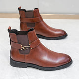 Oxford Men Shoes Leather Party Chelsea Dress Shoes Men Formal Boots For Men Classic Brogue Social Shoe male MartLion