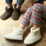 Winter Women Coral Fleece Slippers Girls Soft Soles High Boots Indoor Home Non-slip Sock Floor Shoes Men's Plush Warm Mart Lion   