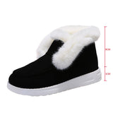 Ladies Ankle Boots Women Winter Warm Plush Fur Snow Suede Leather Shoes Ladies Slip on Female Footwear Mart Lion   