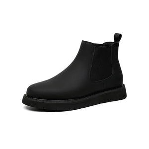 Men's Autumn Winter Chelsea Ankle Boots English Wind Workers Wear Leather Platform Casual Designer Shoes MartLion Black 39 