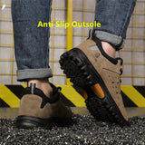 working shoes with iron anti spark suede boots anti smashing indestructible shoes men's anti puncture safety work MartLion   