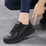 Women Leather Sneakers Low Top Running Shoes Casual Sports Shoes  Color  Shoes Walking Shoes MartLion   