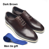 Handmade Genuine Cowhide Leather Men's Formal Shoes Whole Cut Lace-up Dark Brown Casual MartLion Dark Brown EUR 40 