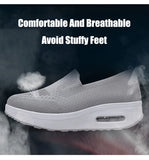 Women Flat Sneakers Comfy Light Thick Sole Breathable Mesh Female Shoes Slip-On Durable Spring Stylish Trend Leisure Flats MartLion   