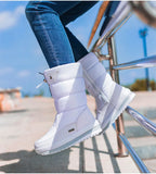 Winter thick women's snow boots Warm Plush Mid-calf Boots Non slip Waterproof Platform Snow Boot Casual Female White shoes MartLion