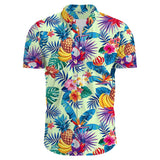 Flower Casual Men's Shirts Print With Short Sleeve For Korean Clothing Floral MartLion E01-JDCS05707 S 