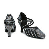 High-grade Latin Dance Shoes for Women Diamond Summer Jazz Modern Indoor Soft Bottom High Heels Girl Sandals MartLion   