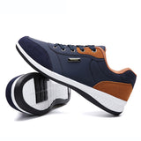 Autumn Men's Shoes Sneakers Microfiber Leather Casual Classic Footwear Winter Mart Lion Blue 39 