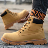 waterproof work shoes with iron toe anti puncture leather work boots anti-slip men's safety construction indestructible MartLion   