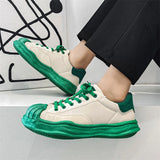 Green Casual Sneakers Men's Spring Vulcanized Shoes Street Hip Hop Canvas Platform Footwear MartLion   