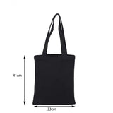 Women Men Handbags Canvas Tote bags Reusable Cotton grocery High capacity Shopping Bag MartLion Black 33x41cm  