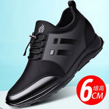 Men's shoes with invisible inner height wear-resistant leather genuine leather sports men's casual MartLion Style 6 6cm 47 