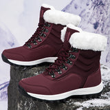 Women Snow Boots Female Winter Casual Shoes Outdoor Youth Mid-Calf Boots Waterproof Plush Ladies Cotton-padded Shoes MartLion   