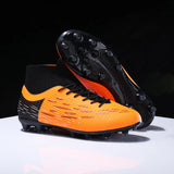 Soccer Shoes Men's For Training Elastic Spikes Cleats Non Slip Wear Resistant Lightweight Ankle Protect Football MartLion   