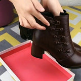 Summer Women Chunky Ankle Boots Designer High Heels Shoes Party Pumps Winter Chelsea Zapatos Mart Lion Brown 4.5 