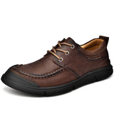 Golden Sapling Loafers Men's Casual Shoes Retro Genuine Flats Slip on Leisure Loafer Footwear MartLion Brown 8 38 