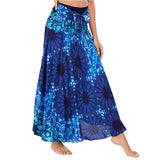 Summer Long Skirts Women Bottom Vintage Two Way Wear Beach Dress MartLion S01105-blue One Size 