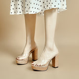 Open Toe Platform High Heels Sandals Women Transparent PVC Ankle Strap Ladies Summer Party Nightclub Shoes Pumps Mart Lion   