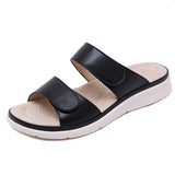 Summer Shoes Women Sandals Soft Flat Beach Sandals Summer Ladies Pink Black MartLion Black 5.5 