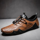 Leather Casual Shoes Men Sneakers Flat  Men  Shoes  Footwear MartLion   