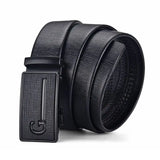 Men's Leather Belt Metal Automatic Buckle Work Black PU Strap MartLion   