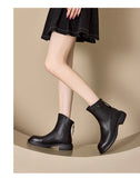 Female Mother Women's Leather Ankle Boots Shoes Platform Split Zipper Winter MartLion   