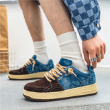 Men's Canvas Shoes Vintage Denim Vulcanized Sneakers Espadrilles Platform Casual Sneakers Mart Lion   