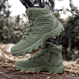 Fujeak Men's Winter Tactical Military Combat Boots Leather Hunting Trekking Camping Mountaineering Work Shoes Mart Lion   