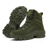 Men's outdoor hiking boots, desert top tactical boots, military boots, special forces hiking boots, anti slip and warm work boot MartLion army green 45 