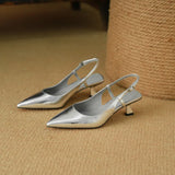 Women's Hollow Sandals Stiletto Heels Pointed Toe Slant Heels High Heels Party Banquet Wedding MartLion   