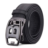 Belt Men's B Letter Automatic Buckle 3.5cm Wide Leather Casual Belt for jeans Ceinture Homme MartLion 11 110cm 