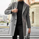 Winter Man Wool Jackets Lapel Coat Casual Clothing Trench Single-Breasted Thickness Men's England Style MartLion   