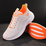 Flying Woven Shoes Spring Breathable Student Trendy Sports Leisure Running Fitness Dancing Flat Soft Sole Mart Lion cream color 35 