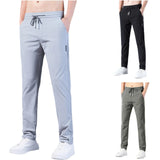 Men's Trousers Color Loose Straight-Leg Casual Pants Thin Sports With Pockets MartLion   