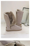 Women Suede Leather Warm Snow Boots Winter Causal Plush Fluffy Anti-cold Zipper Platform Shoes MartLion   