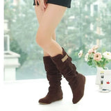 Mid-tube Snow Boots Hollow Cotton Thread Hook Lace Frosted Lady Boots Women's Shoes MartLion   