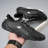  Casual Sports Shoes Genuine Leather Non Slip Soft Bottom Stitching Breathable Outdoor Hiking Luxurious Men's Social Mart Lion - Mart Lion