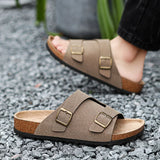 Trends Men's Slippers Leather Outside Sandals Soft Sole Beach Slippers Casual Slide Shoes Couple Outdoor Summer MartLion   