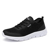 Breathable Men's Running Shoes Soft Casual Sneaker Lightweight Flexible Anti-slip MartLion Black white 46 