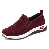 Spring Women cloth Shoes Sneakers Slip on Flats Loafers Walking Flat MartLion purplish red 40 