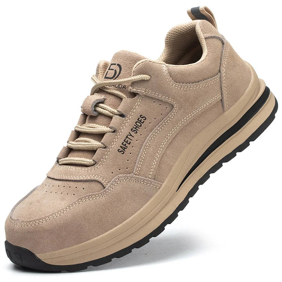 Anti-smash Anti-puncture Safety Shoes Men's Steel Toe Work Sneakers Wear-resistant Indestructible Work Boots Comfort MartLion GW687-Khaki 36 