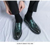 Glitter Leather Dress Shoes Men's Slip-on Casual Platform Wedding Party Zapatos De Hombre MartLion   