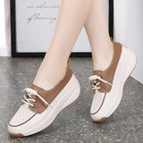 Hollow Lace Up Women sneakers Microfiber Summer Wedges Outsole Shoes Breathable loafers MartLion   